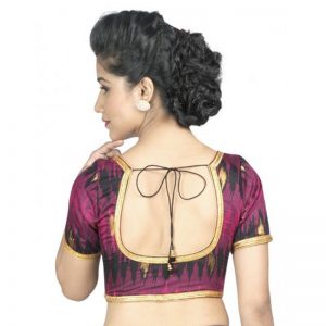 Maroon Ikat Silk Ikat Silk Stitched Blouse