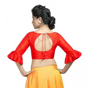 Red plan silk ready made Blouse