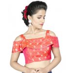 Pink Prints Brocade Readymade Blouse