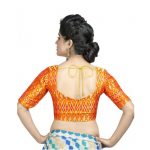 Orange Prints Brocade Readymade Blouse