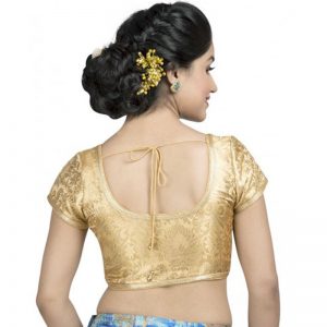 Gold Zari Embroidery Work Brocade Readymade Blouse