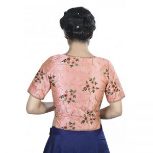 Embroidered Front Open Long Blouse - Pink Color
