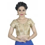 Gold Embroidery Brocade Readymade Blouse