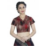 Maroon Embroidery Silk Readymade Blouse