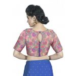 Pink Embellished Brocade Readymade Blouse