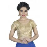 Gold Embellished Brocade Readymade Blouse