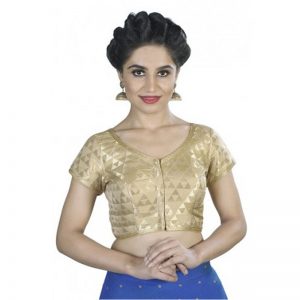 Gold Embellished Brocade Readymade Blouse