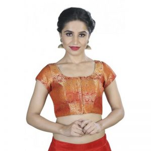 Multicolor Embroidery Brocade Readymade Blouse