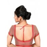 Red Embroidery Dupion Silk Readymade Blouse