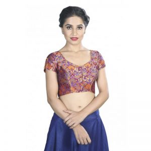 Multicolor Embroidery Brocade Readymade Blouse