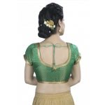 Green Embroidered Brocade Readymade Blouse