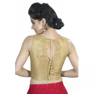 Gold Moti Work Tissue Readymade Blouse