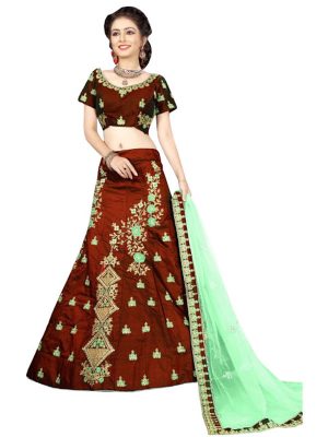 Buy Maroon 9000 Velvet Embroidered Lehenga Choli