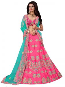 Latest Silk Pink Heavy Lehenga Choli