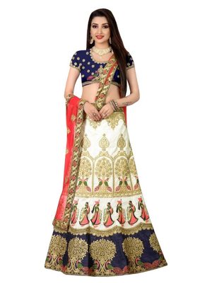 Buy Banglori Silk Blue Lehenga Choli