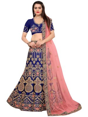 Latest Silk Blue Heavy Lehenga Choli