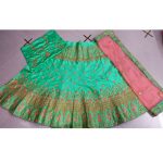 Latest Nylon Silk Rama Green Heavy Lehenga Choli