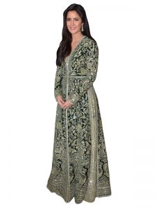 Katrina Kaif Banglori Silk Green Replica Gown