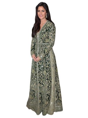 Katrina Kaif Banglori Silk Green Replica Gown