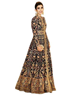 Buy Banglori Silk Black Bollywood Replica Gown