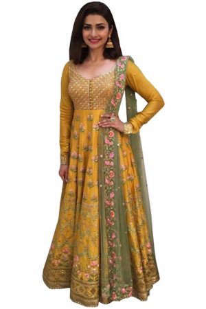 prachi desai yellow anarkali suit
