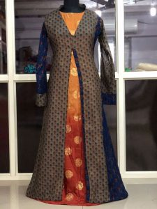 Buy Pure Chanderi Multi Color Indo Western