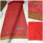 Aishwarya Rai Red Georgette Plain Replica Saree