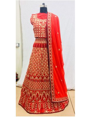 Shraddha Kapoor Taffeta Silk Red Replica Lehenga Choli