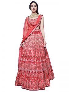 Shraddha Kapoor Taffeta Silk Red Replica Lehenga Choli