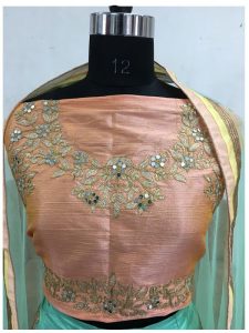 Zarine Khan Paper Silk Rama Green Bollywood Lehenga Choli