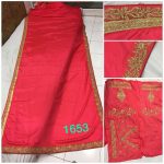 Buy Silk Georgette Dark Red Replica Saree