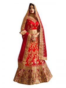 Anika Banglori Silk Red Replica Lehenga Choli