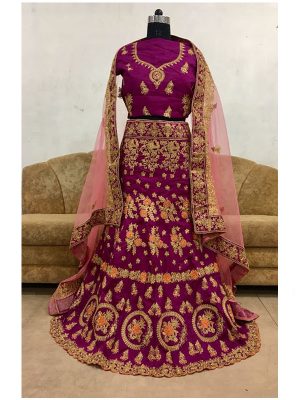 Anika Banglori Silk Purple Replica Lehenga Choli