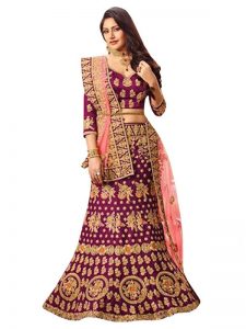 Anika Banglori Silk Purple Replica Lehenga Choli