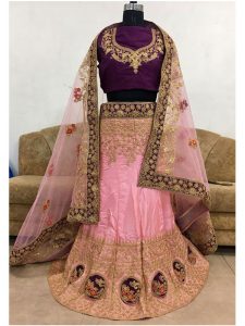 Anika Paper Silk Pink Replica Lehenga Choli