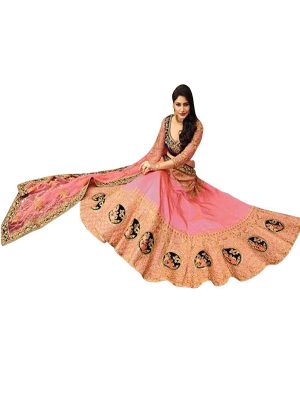 Anika Paper Silk Pink Replica Lehenga Choli