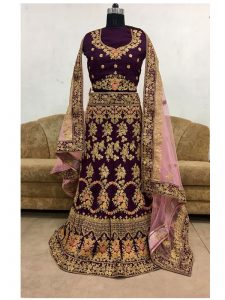 Anika Banglori Silk Dark Purple Replica Lehenga Choli