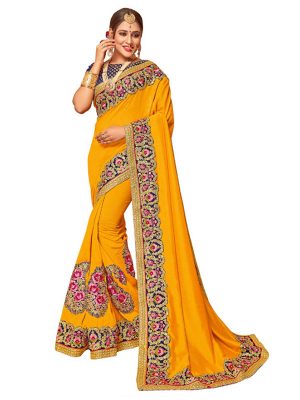 Latest Silk Yellow Replica Saree