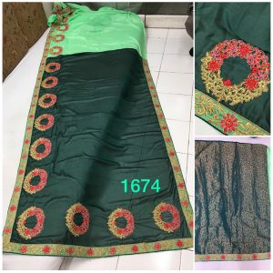 Latest Silk Green Heavy Replica Saree