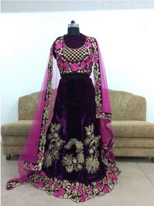 Latest 9000 Velvet Purple Heavy Replica Lehenga Choli