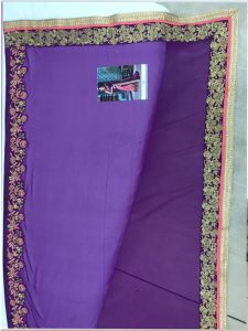 Buy Silk Purple And Peach Bollywood Replica Saree