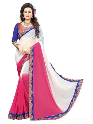 Buy Multicolor Padding Georgette Replica Saree