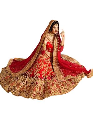 Buy Taffeta Silk Maroon Replica Lehenga Choli