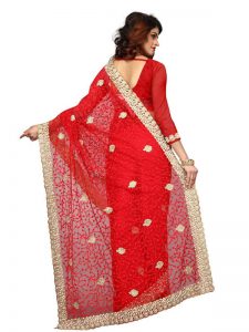 Buy Nylon Net Red Replica Saree