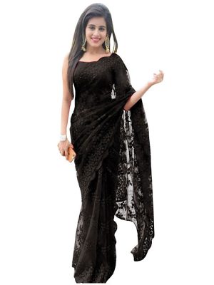 Rhea Sharma Nylon Mono Net Black Replica Saree