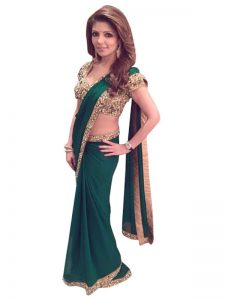 Buy Georgette Green Bollywood Saree