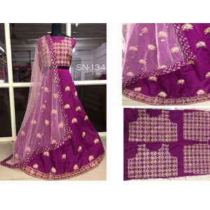 Buy Banglori Silk Purple Replica Lehenga Choli