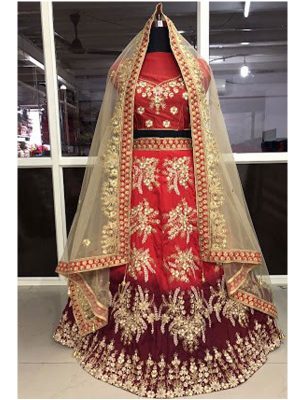 Buy Nylon Silk Multicolor Replica Lehenga Choli