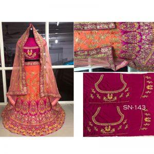 Buy Nylon Silk Multicolor Replica Lehenga Choli