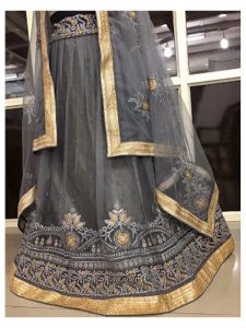 Buy Mono Net Gray Replica Lehenga Choli